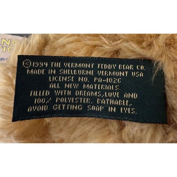 Vermont Teddy Bear Vintage 1994 17" Brown Plush With Tweed Hat/Cap Jointed - Picture 6 of 9